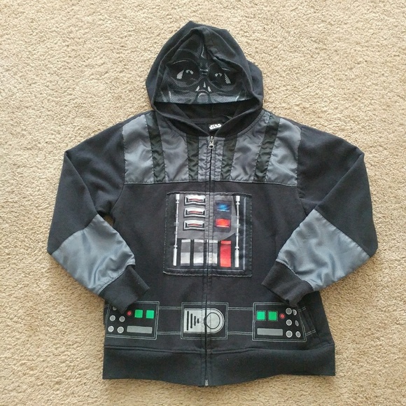 USED Star Wars Darth Vader Fleece Lined Full Zip Hoodie Sweathshirt-XL